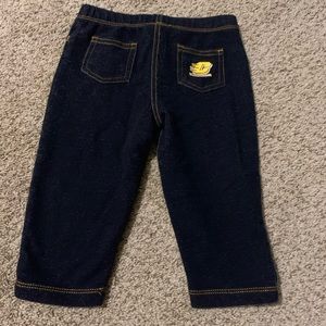 18 month soft faux jeans with the CMU flying c on the back pocket